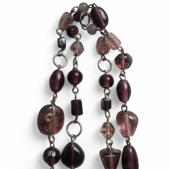 Vintage Whimsygoth Beaded Wire Necklace - Picture 2 of 6